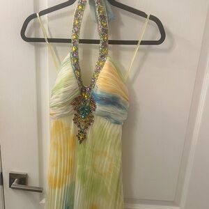 Beautiful and elegant Multicolor Halter long Dress